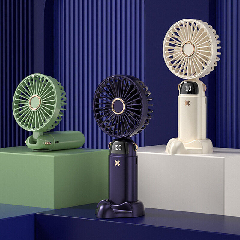 Portable Hand-held Fan Mini Folding Desk Fan Cooler Cooling USB Rechargeable