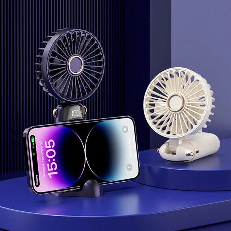 Portable Hand-held Fan Mini Folding Desk Fan Cooler Cooling USB Rechargeable