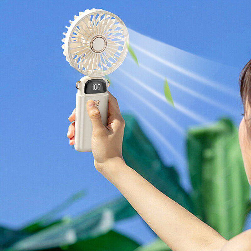Portable Hand-held Fan Mini Folding Desk Fan Cooler Cooling USB Rechargeable